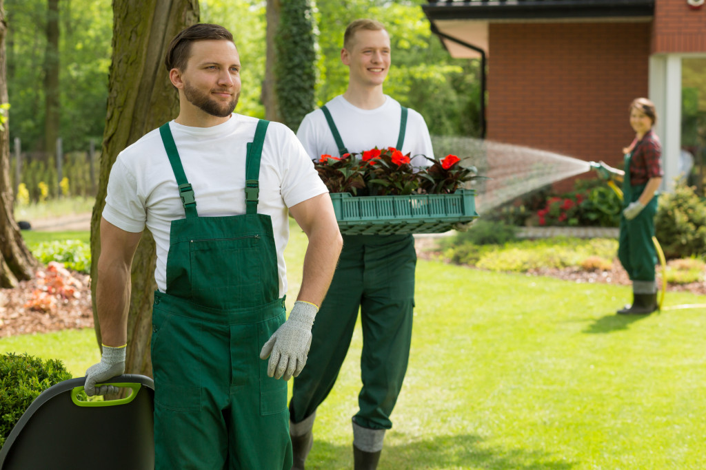 volunteers contributing to a community gardening program