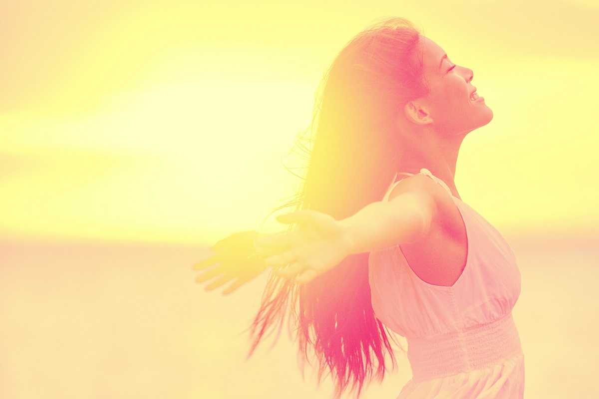 smiling happy woman carefree outdoor